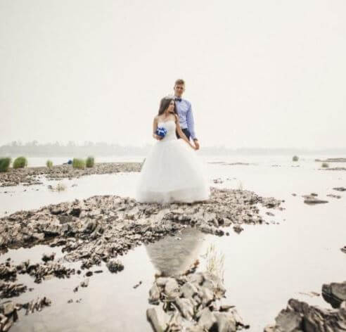 Yelena Soboleva with her husband Aleksandr Sobolev at their wedding.